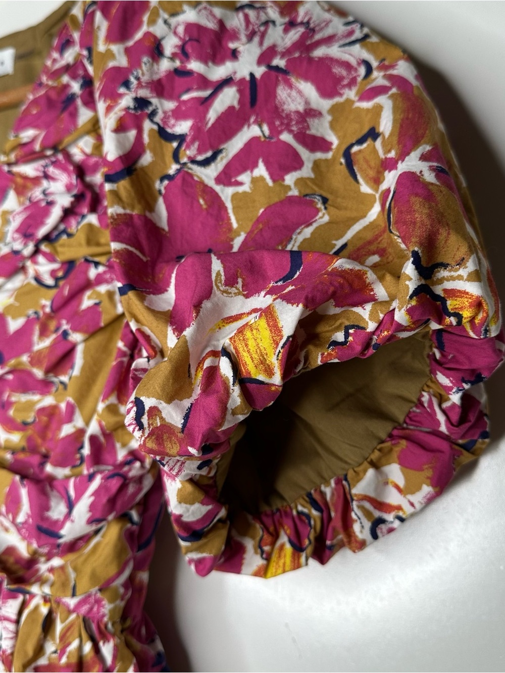Endless Rose Floral Ruched Crop Peplum Blouse Size XS - Picture 6 of 8